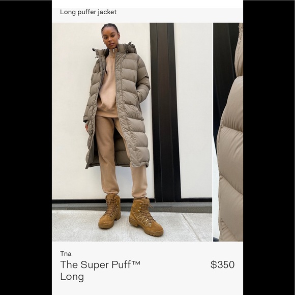 aritzia TNA super puff long matte Black  new without tag - Picture 3 of 8